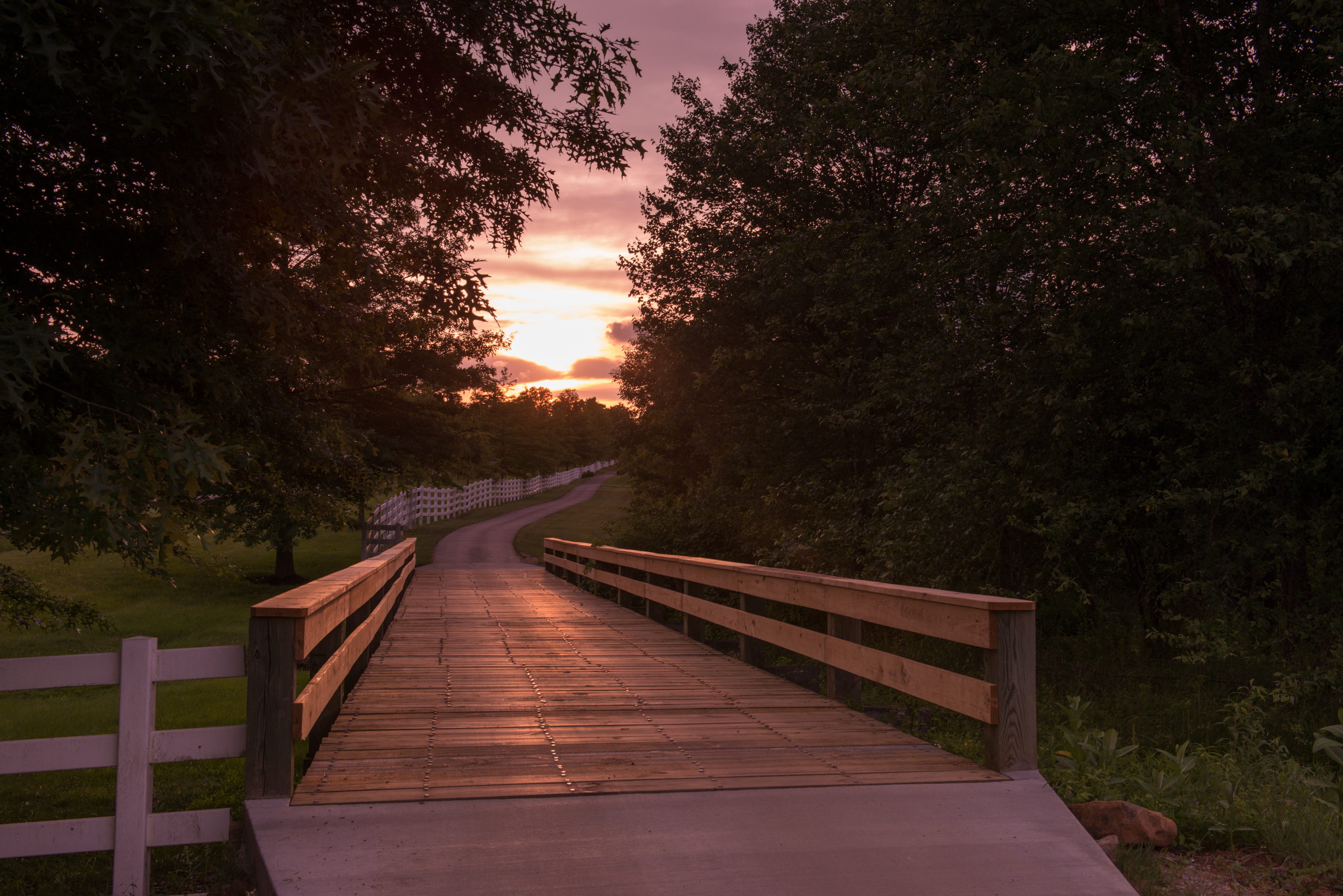 view of fairway at sunset