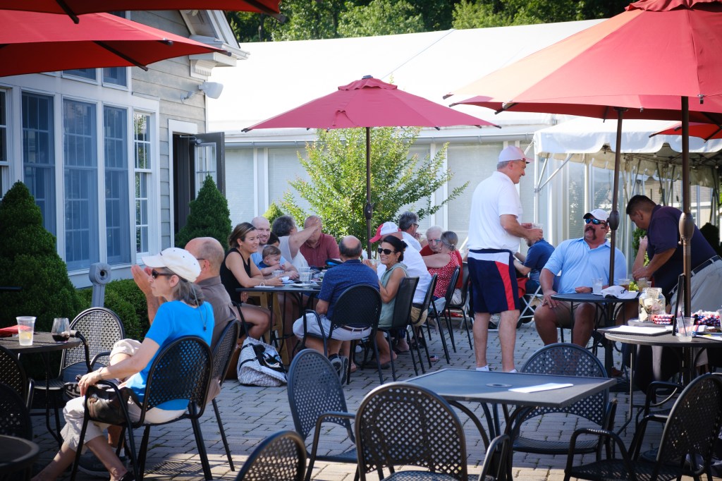 guests enjoying the patio area